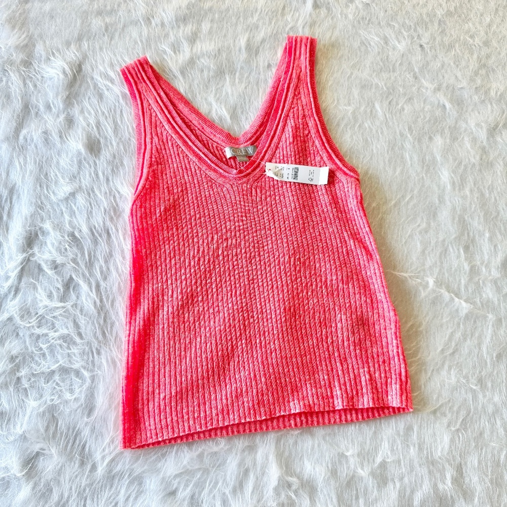 NWT J.Crew Bright Pink Knit Tank